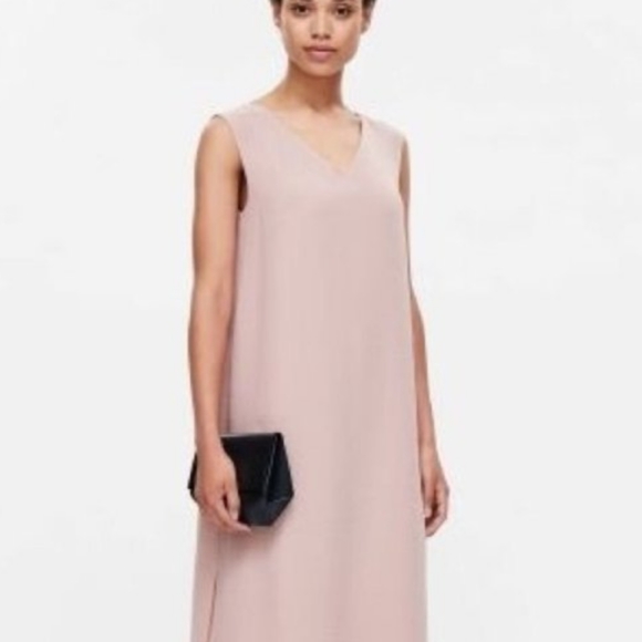 Cos Nude Sleeveless Knit Shift Dress M 